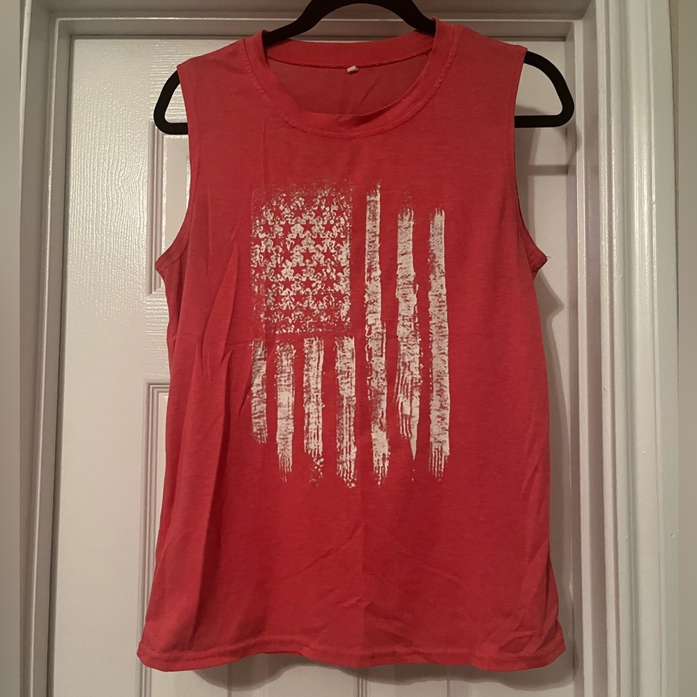 American flag cut-off t-shirt